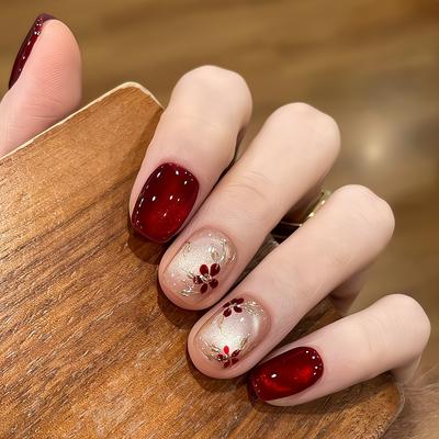 Press-On-Nägel Quadratische Falschnägel mit Glitzer-Design Künstliche Acrylnägel Glänzende Falschnägel Vollabdeckung Aufkleb-Nägel Klebe-Nägel für Damen
