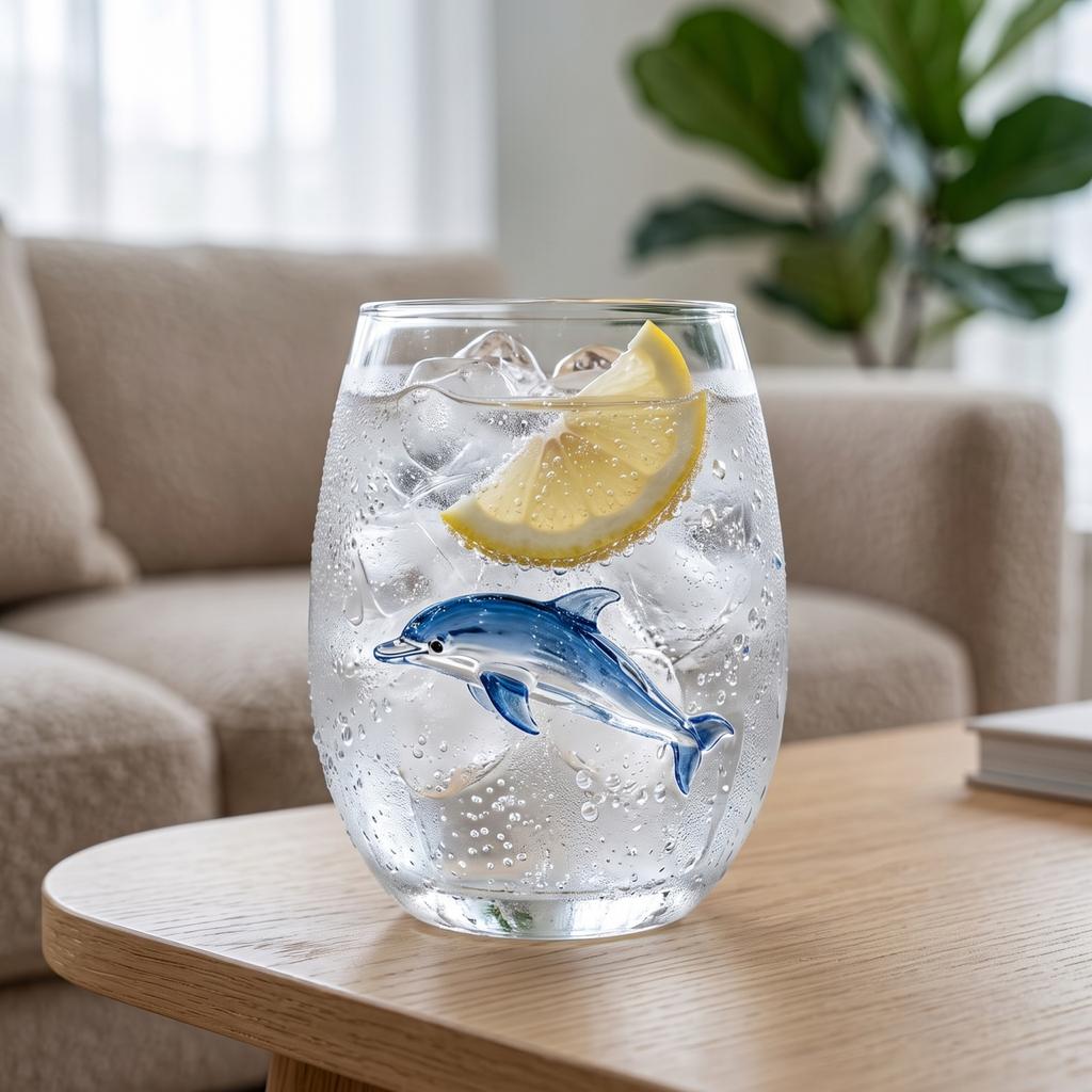 Set da 8 Bicchieri in Vetro con Disegni di Animali 3D - Scatola Regalo da 12 Colori per Feste e Uso Quotidiano
