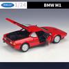 WELLY 1:24 BMW M1 Alloy Classic Sports Car Model Diecast Metal Racing Car Vehicle Model High Simulation Collection Kids Toy Gift