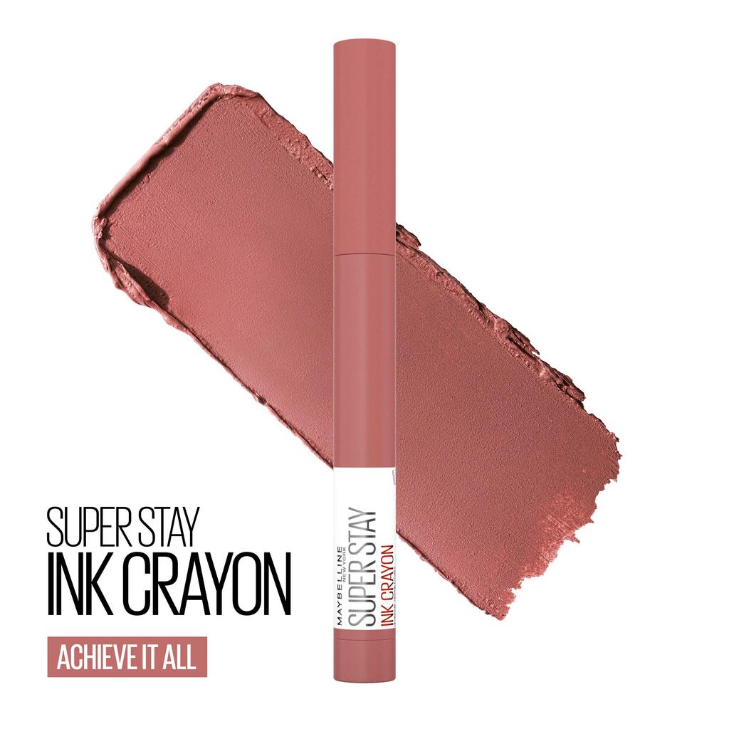 Maybelline SuperStay Ink Crayon Matte Longwear Lipstick Achieve It All 155 1.1 g Pack