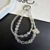 Luxury Water Dazzle Swan Smartphone Lanyard With Double Layer Chain For Women And Men