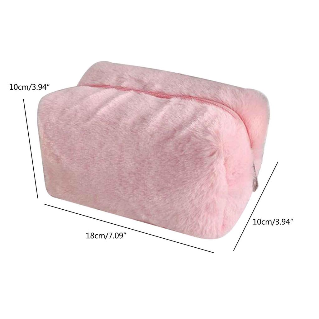 Large Capacity Travel Toiletry Cosmetic Bag Solid Color Storage Makeup Bags Warm Winter Organizer for Women