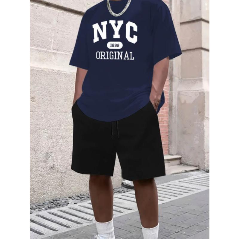 

Polyester Athletic Short Sleeve and Shorts Set Windproof Breathable Relaxed XXL темно-синього кольору