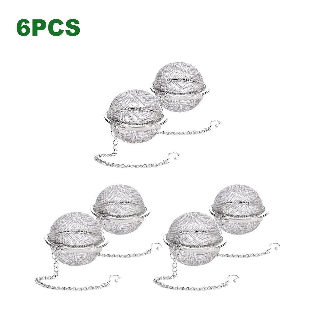 10-2pcs Stainless Steel Tea Ball Loose Leaf Tea Strainer Infusers Extra Fine Mesh Tea Interval Diffuser with Chain