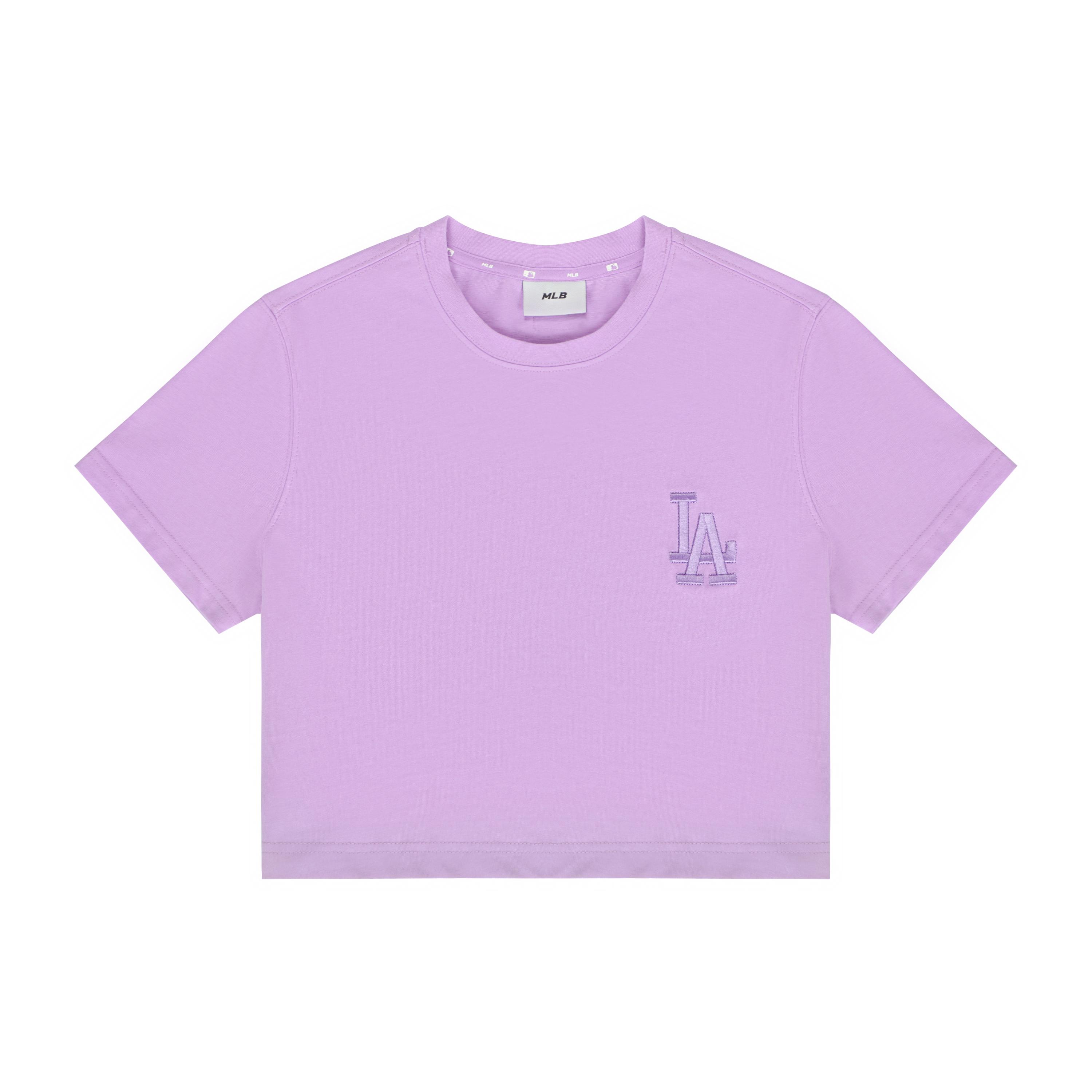 

New MLB Set in Sleeve T Shirt Women s Lavender Light Purple 3FTS11023-07LDL M