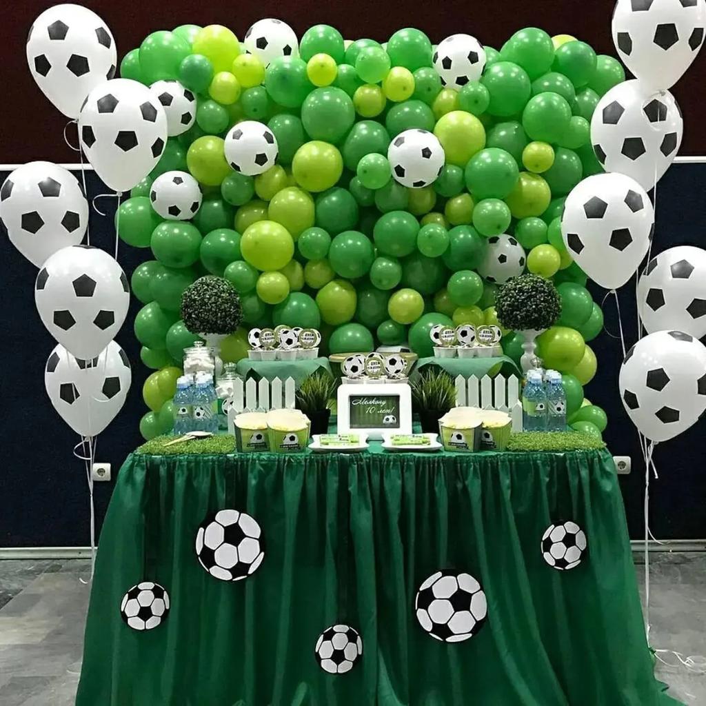 Palloncini da Calcio da 12 pollici Palloncino Gonfiabile in Lattice a Forma di Pallone da Calcio Giocattoli per Bambini Decorazione per Compleanno Tema Sportivo Forniture per Feste di Appassionati di Calcio