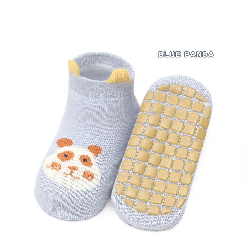 1 Pair Cute Baby Girls Boys Toddlers Non Slip Cotton Socks Kids Cartoon Animals Ankle Grip Floor Walking Socks Spring Auntumn