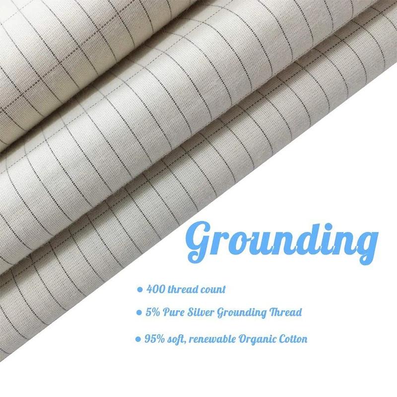 Earthing Bed Sheet Anti-static Grounding Sheet Conductive 95% Cotton and 5% Soft Silver Fiber Flat Sheets Sleep Bed Mat
