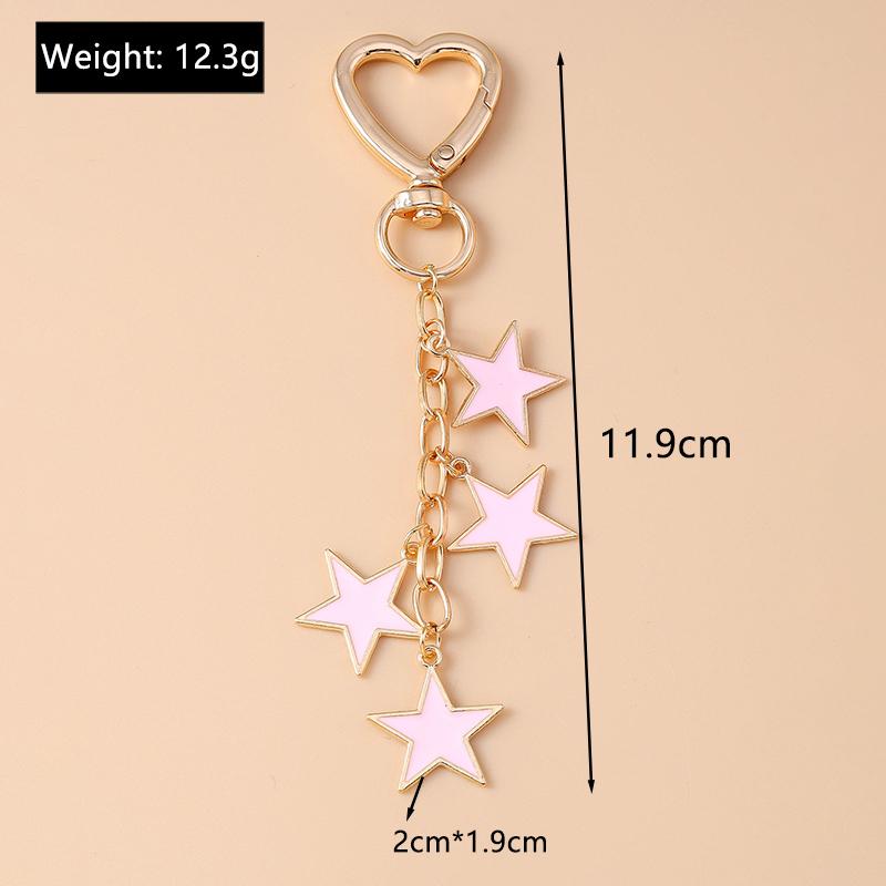 Porte-clés étoile en émail mignon pour femme/fille, pendentif pour clés de voiture/sac à main, bijou fait main à offrir