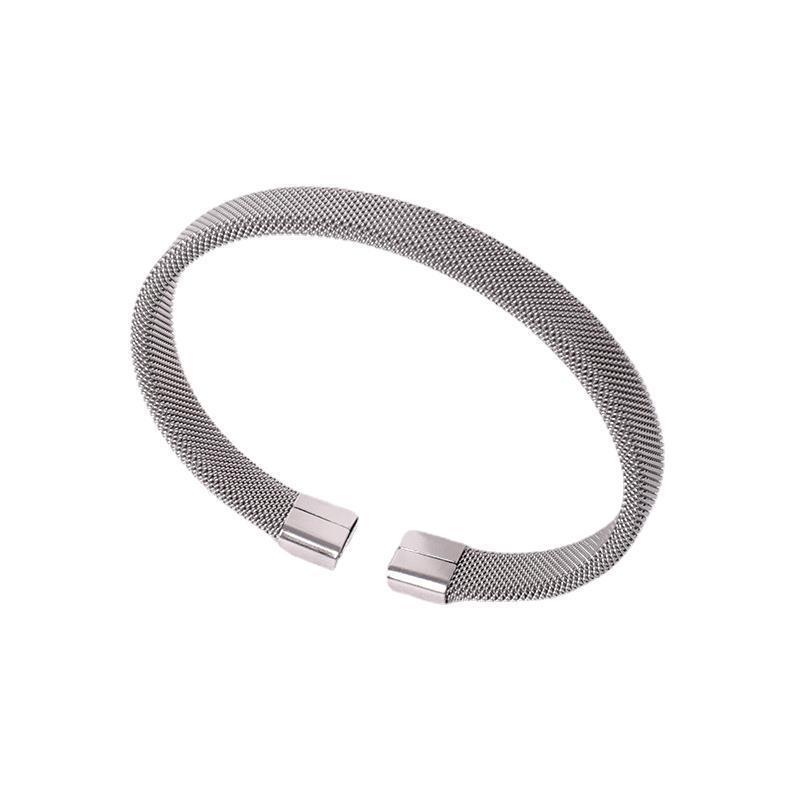Personalized High-End Titanium Steel Open Cuff Bracelet for Women - Stretchy, Irregular Design, Exquisite Non-Fading Finish