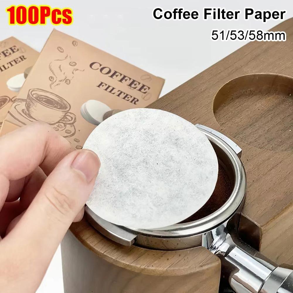 100Pcs Round Water Filter Papers 51/53/58mm Espresso Portafilter Accessories  Barista Tools