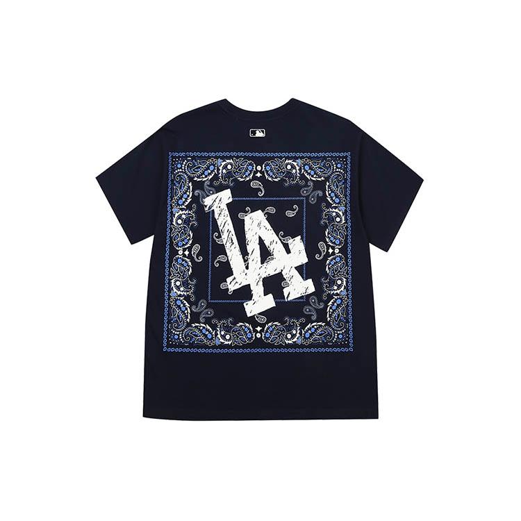 MLB Base Logo T Shirts Unisex Navy Blue Crew Neck Moderate Straight Fit 31TSHP131-07N S