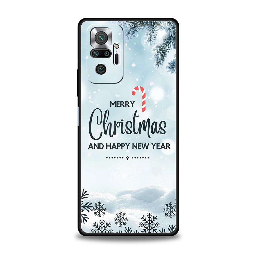 Winter Merry Christmas Phone Case For Redmi Note 10 11 Pro K40 Gaming 11T 9T 7 8 8T 9 8A 9A 9C 9S Pro Soft Shockproof TPU Shell