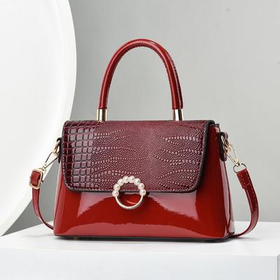 New Fashion Women'S Crossbody Bags High Quality Tote Bag Boston Bright Leather Women Handbags  Shoulder Bags Small Square Bag