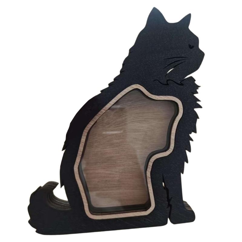 Wood Pet Hair Keepsakes Box Dog Cats Sculpture For Customizable Pet Name Memorial Display Handmade Home Tabletop Decors