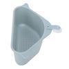 2Pcs Triangular Shape Kitchen Sink Corner Draining Rack Sponge Storage Rack Organizer Blue