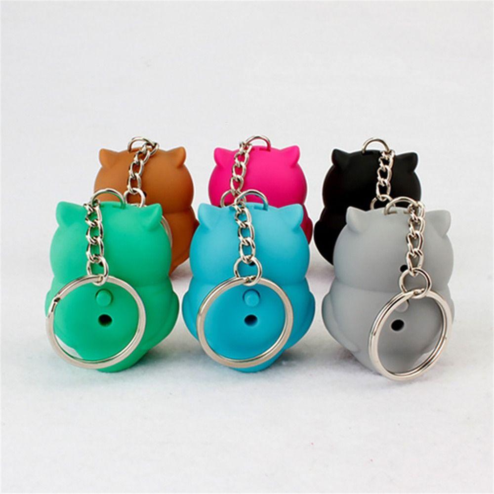 Bag Pendant Light Design Mini Cartoon Sound Light Key Ring Car Key Ring Owl Keychain Led Keychain