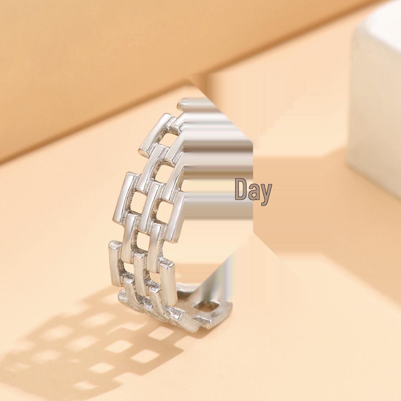 Elegant Geometric Square Stainless Steel Adjustable Ring