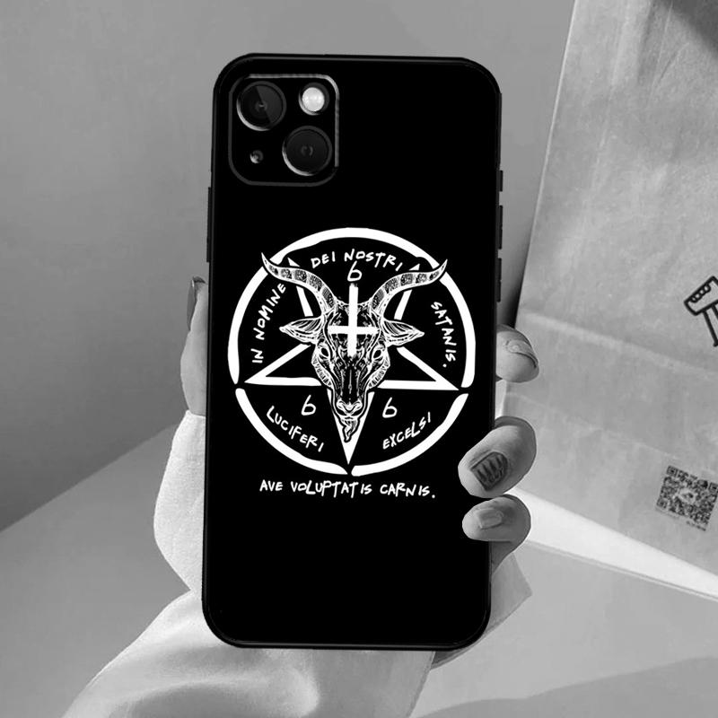 Pentagram 666 Demonic Satanic Case For iPhone 16 15 14 13 Pro Max 12 Pro Max Mini 11 Pro Max XS X XR Plus Cover Shell