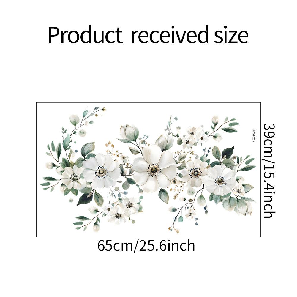 Свежий жасминовый настенный стикер для спальни, гостиной, ванной комнаты и кухни - Снимающийся цветочный стикер