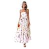 2025 European and American Foreign Trade Summer Fashion Print Backless Sling Sexy Big Hemline High Waist Dress Women