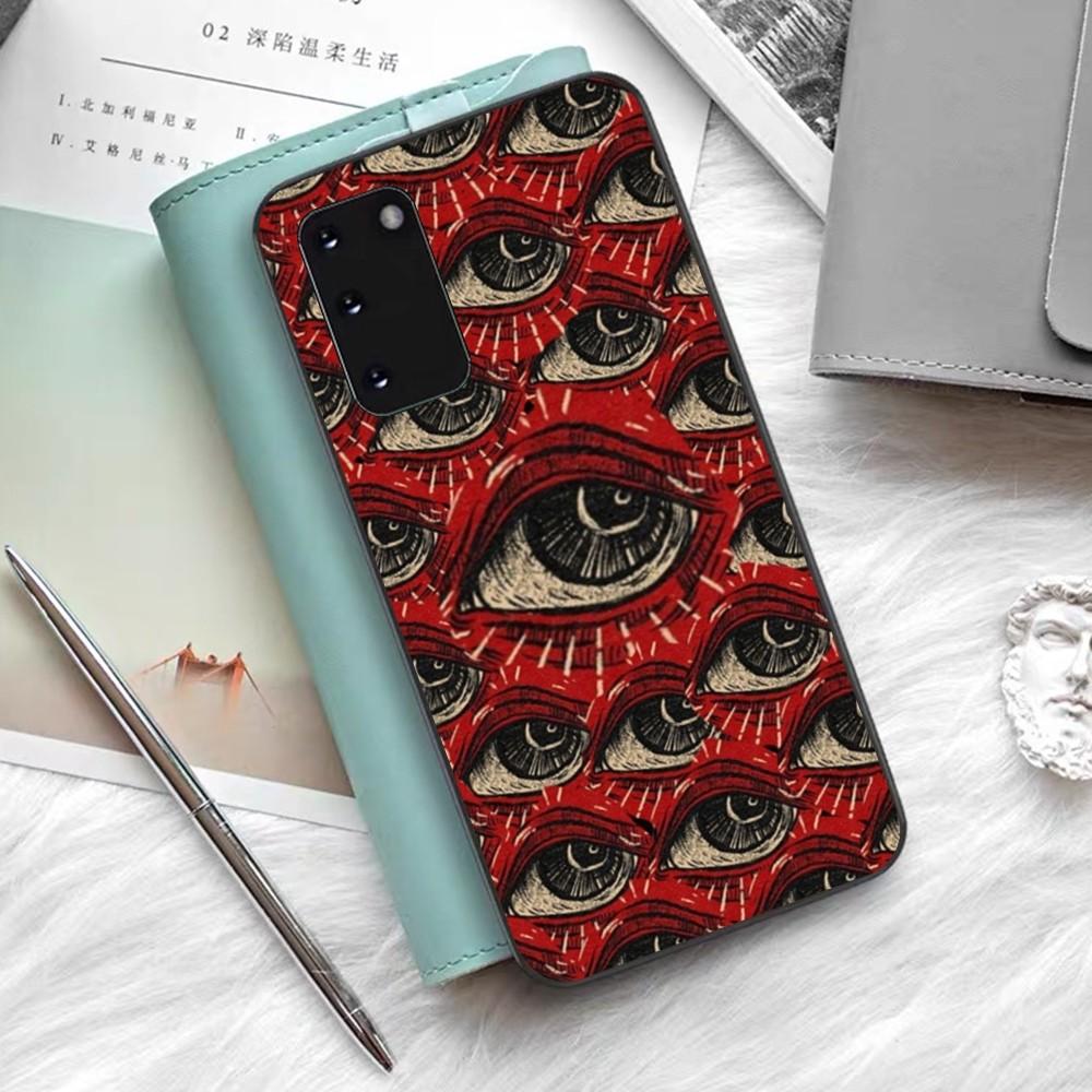 Spooky Scary Red Eye Pattern Phone Case For Samsung S 9 10 20 21 22 23 30 23 24 Plus Lite Ultra FE S10lite Fundas
