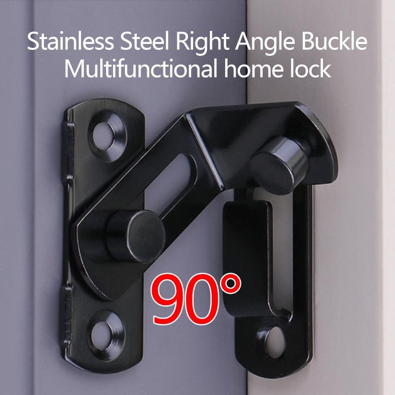 2x Sliding Door Lock Indoor Privacy Lock Wood Gate Barn Door for Latch Stainless Steel Flip Locks Heavy Duty Door Hasp f