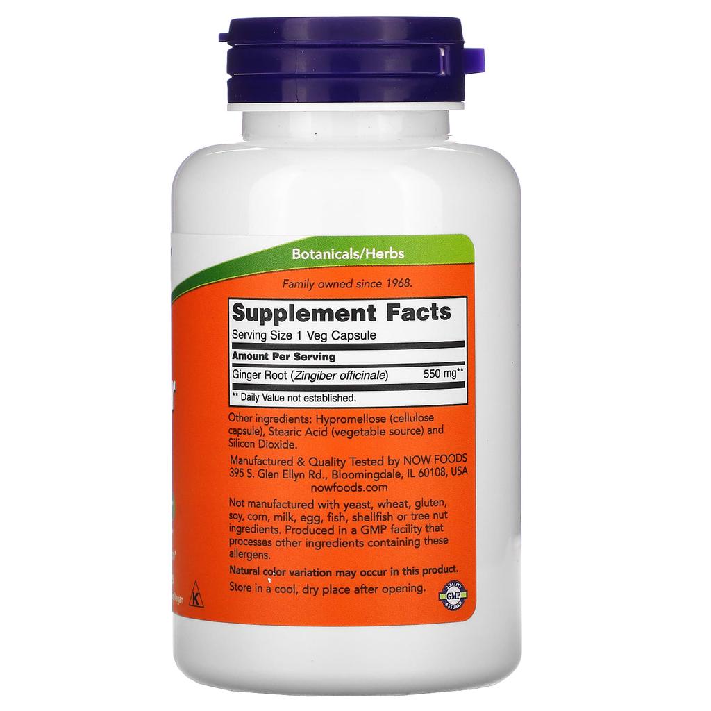 Ginger Root, 550Mg, 100 Veggie Capsules