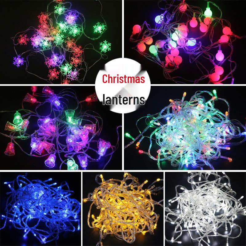 10m LED Nativity Scene & Christmas Tree Ornaments with 100 Colorful Lights Colorful Bulbs (4 meters)