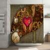 Vintage Heart Wings Shower Curtain Romantic Gothic Decor Bathroom Set Waterproof Artistic Tapestry Home Textile Bedroom Backdrop