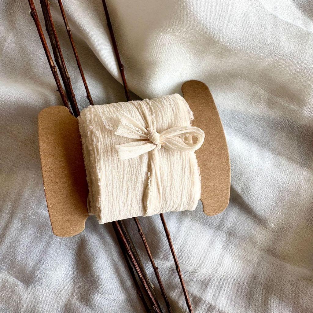 1 Roll Hand Torn Raw Edge Silk Ribbon(1Roll=4cm*5M) DIY Christmas Wedding Invitation Cards Packing Party Flower Bouquet Gift Wrapping Decor