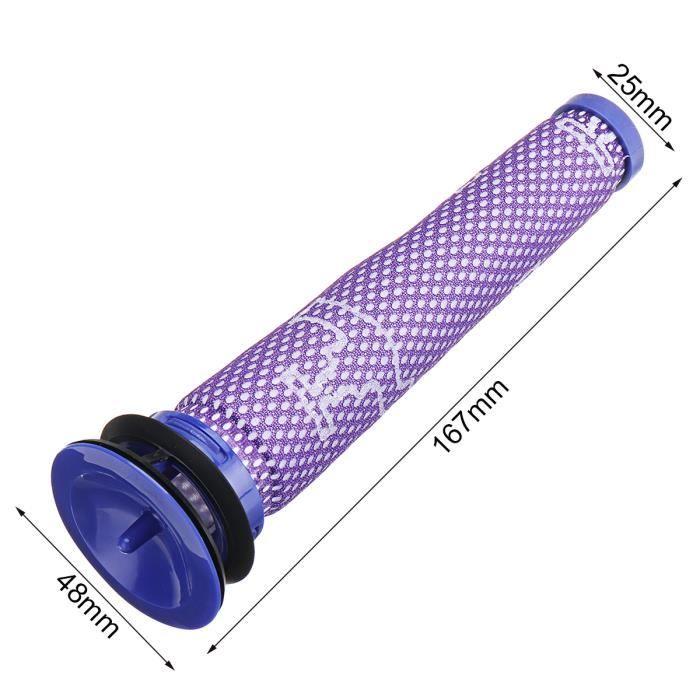 Filtre pré-moteur lavable - Dyson - DC58 DC59 DC61 DC62 DC74 V6 V7 V8 - Violet - 48 mm - 167 mm