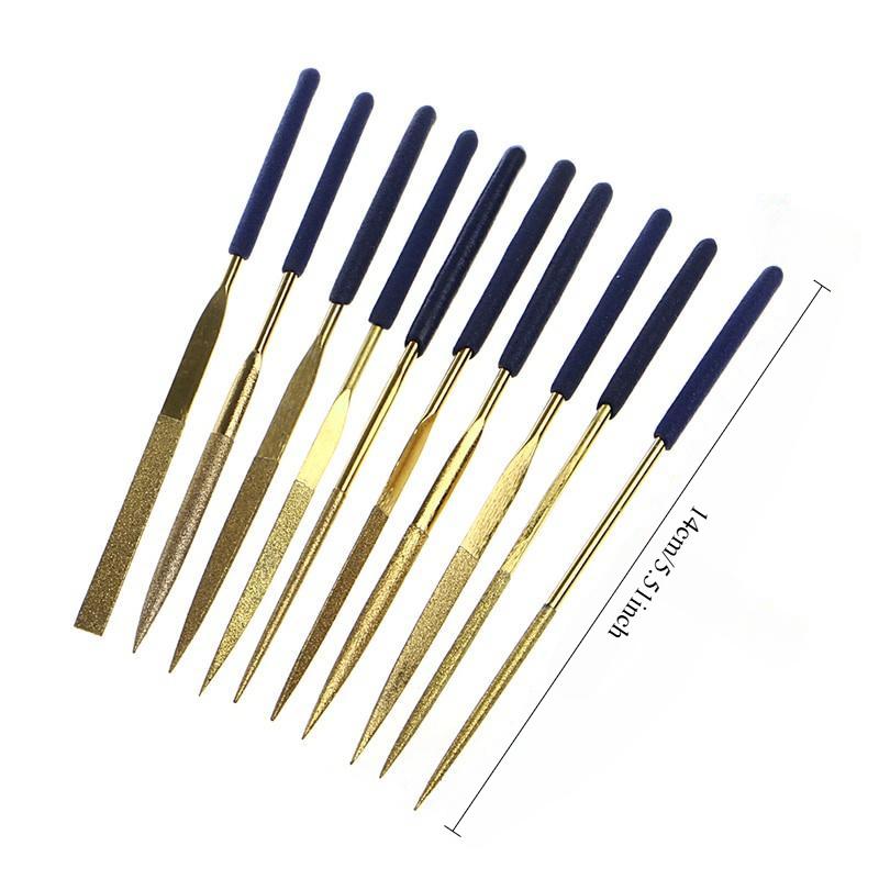 10 bucăți pile din titan pentru acoperire cu diamante set de pile plate pentru prelucrarea metalelor