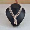 2m Extra Long Freshwater Pearl Sweater Chain for Women, Natural Multi-layer Beaded Versatile Long Necklace