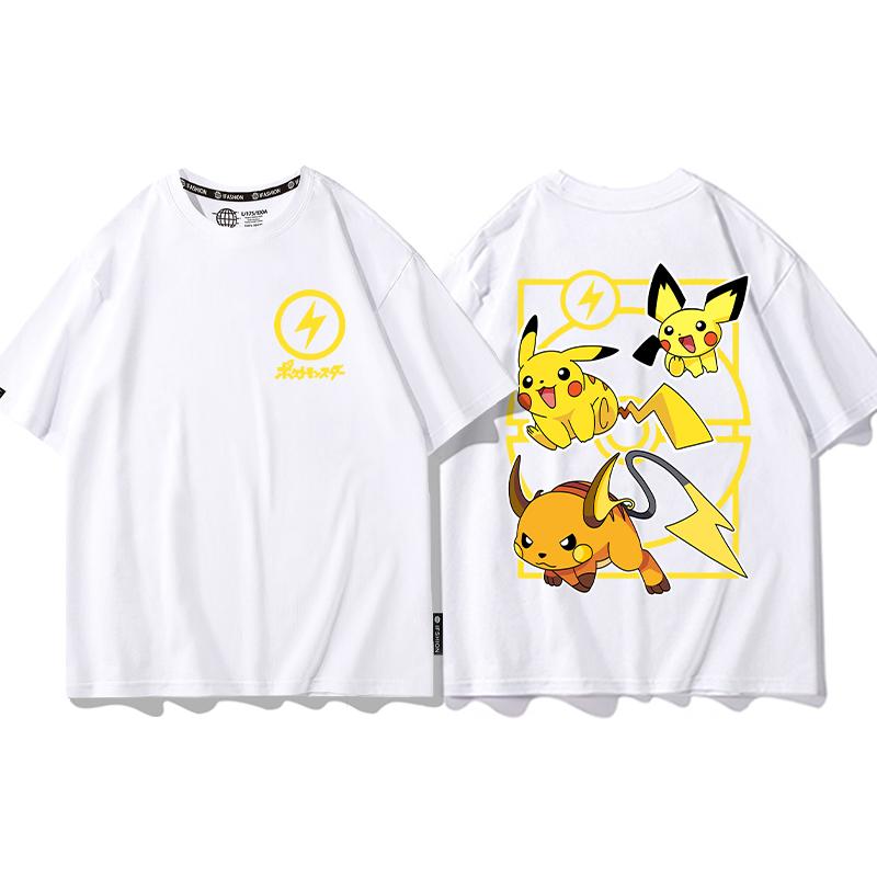 Pokémon Joint Tshirt Childrens Summer Mens and Womens Geng Gui Super Dream Clothes Boys Pokémon Short Sleeves