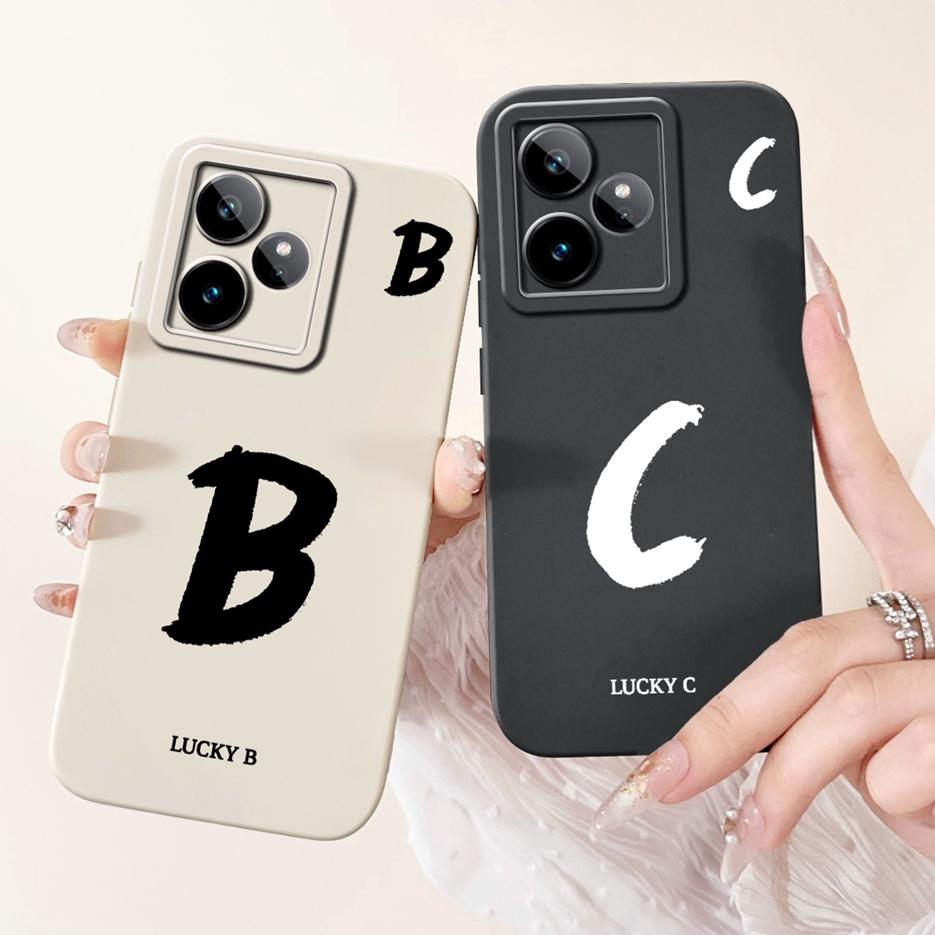 For Realme GT7 5G Case RMX5061 Cute Lucky Letters Cover Soft TPU Matte Phone Case For Realme GT 7 Pro GT7 T 7T GT7T Fundas Coque
