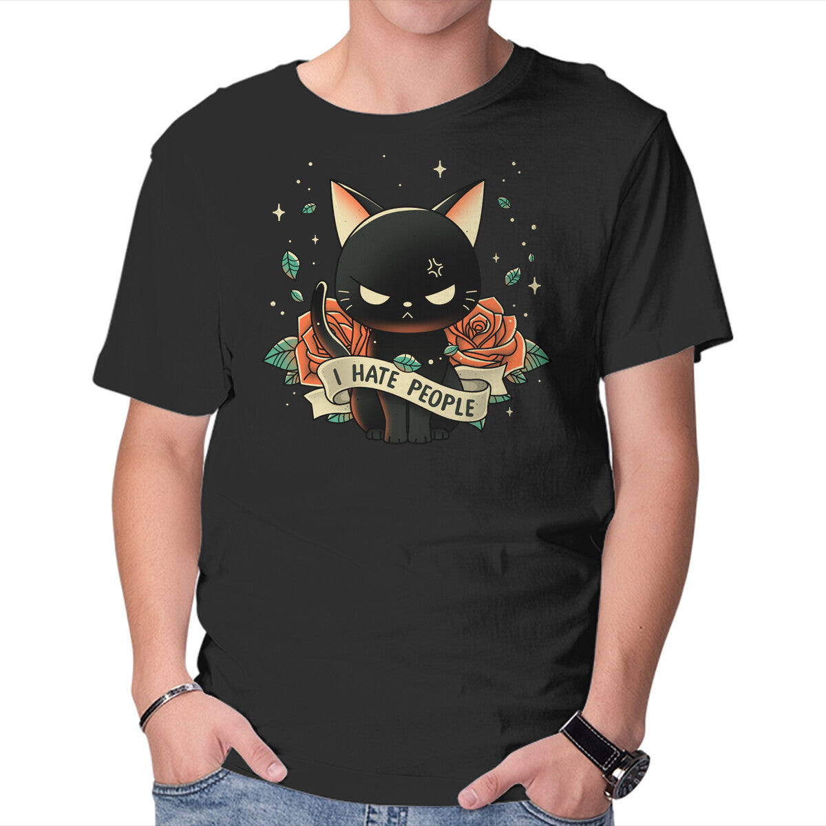 Unisex Crew Neck T-Shirt Not Into People Graphic Short Sleeve Casual Tee XXL