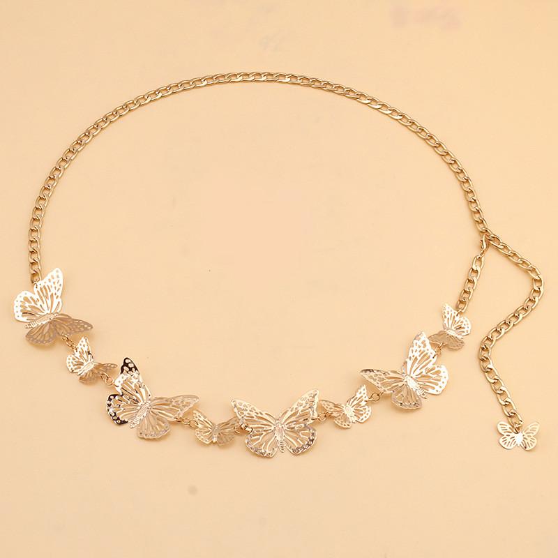 Minimalist Geometric Body Chain For Women Men With Alloy Butterfly Pendant Summer Fashion Jewelry