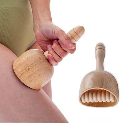 Handheld Wood Swedish Cup Wooden Therapy Massage Roller Lymphatic Drainage Body Sculpting Tool Anti-Cellulite Muscle Relief