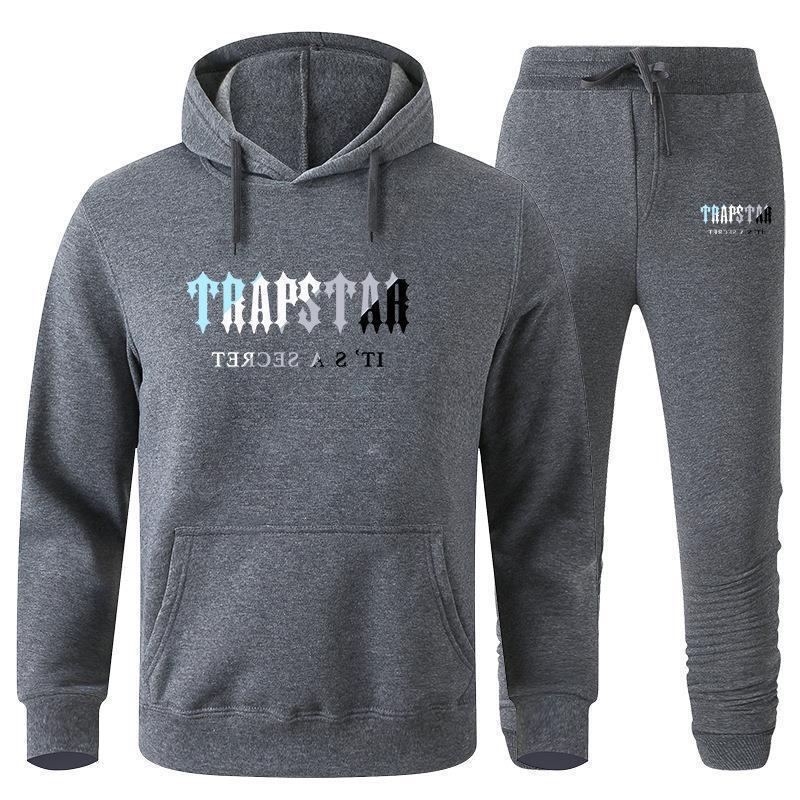 Trendy Brand Men's Trapstar Fleece-Lined Hoodie & Sweatpants Casual Fashion Sportswear Set