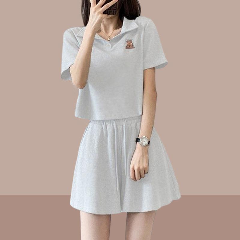2025 Summer Women's Short Sleeve and Shorts Sportswear Set - Casual Fashion Two-Piece for Petite