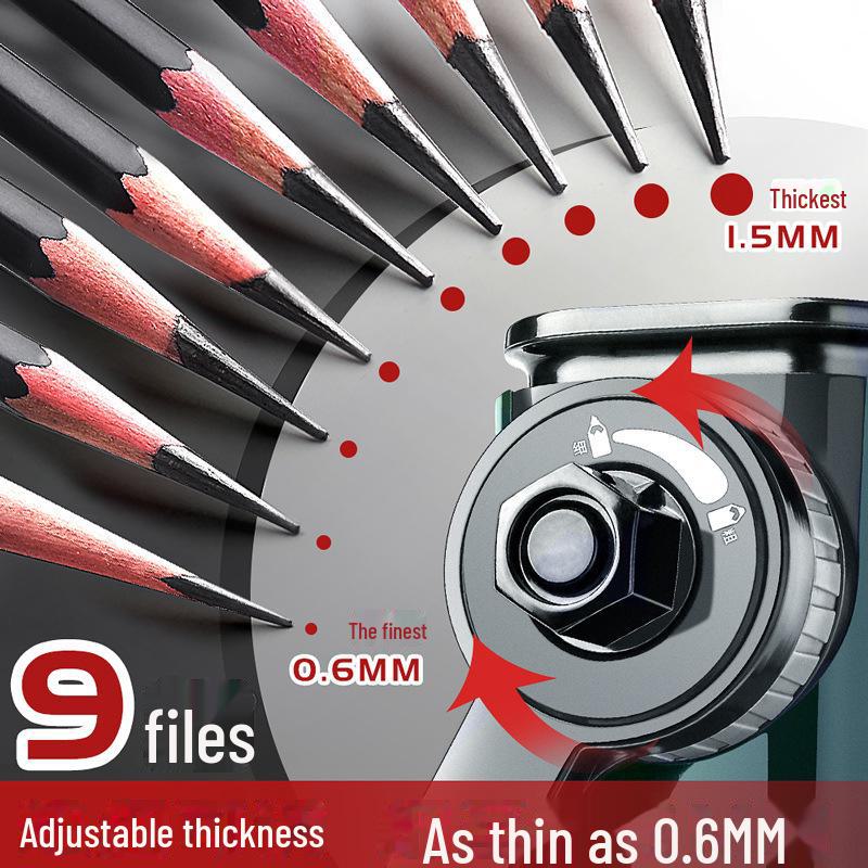 Hand-Cranked Charcoal and Art Pencil Sharpener with Automatic Feeding