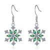 Ice Flower Earrings for Women Symmetrical Snowflakes Inlaid Diamond Earrings Temperament Japanese and Korean Simple Copper Inlaid Zircon Earrings