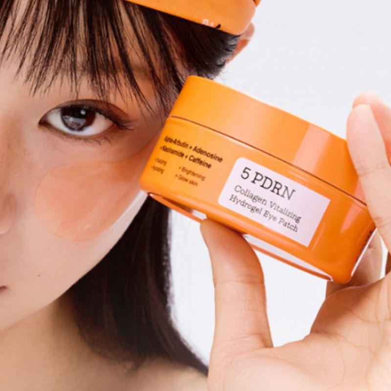 COSRX 5 PDRN Collagen Vitalizing Hydrogel Eye Patch 85g 60pcs – Firming & Hydrating Korean Under Eye Patches for Bright & Smooth Eyes