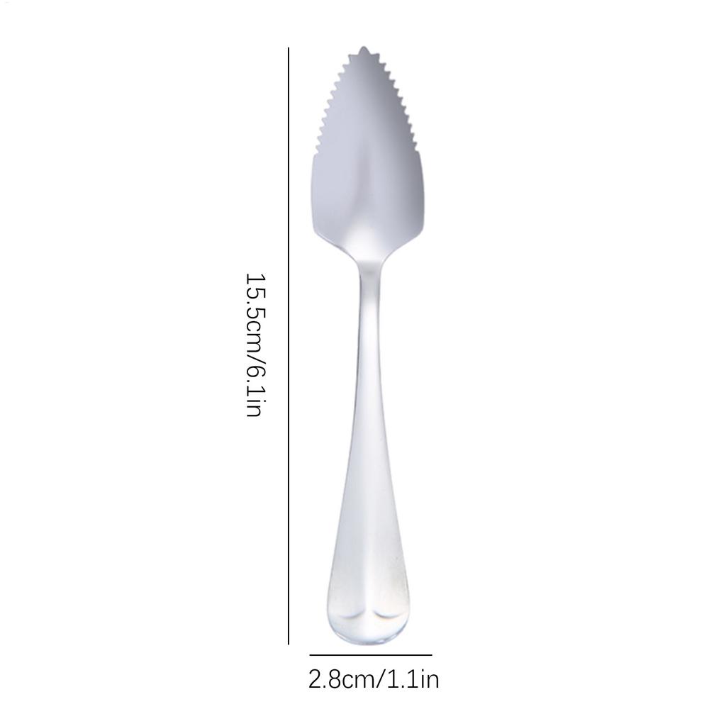 Serrated Grapefruit Spoon Stainless Steel Fruit Scoop & Digging Tool Kitchen Serving Spoon For Breakfast Salad, Avocado Citrus