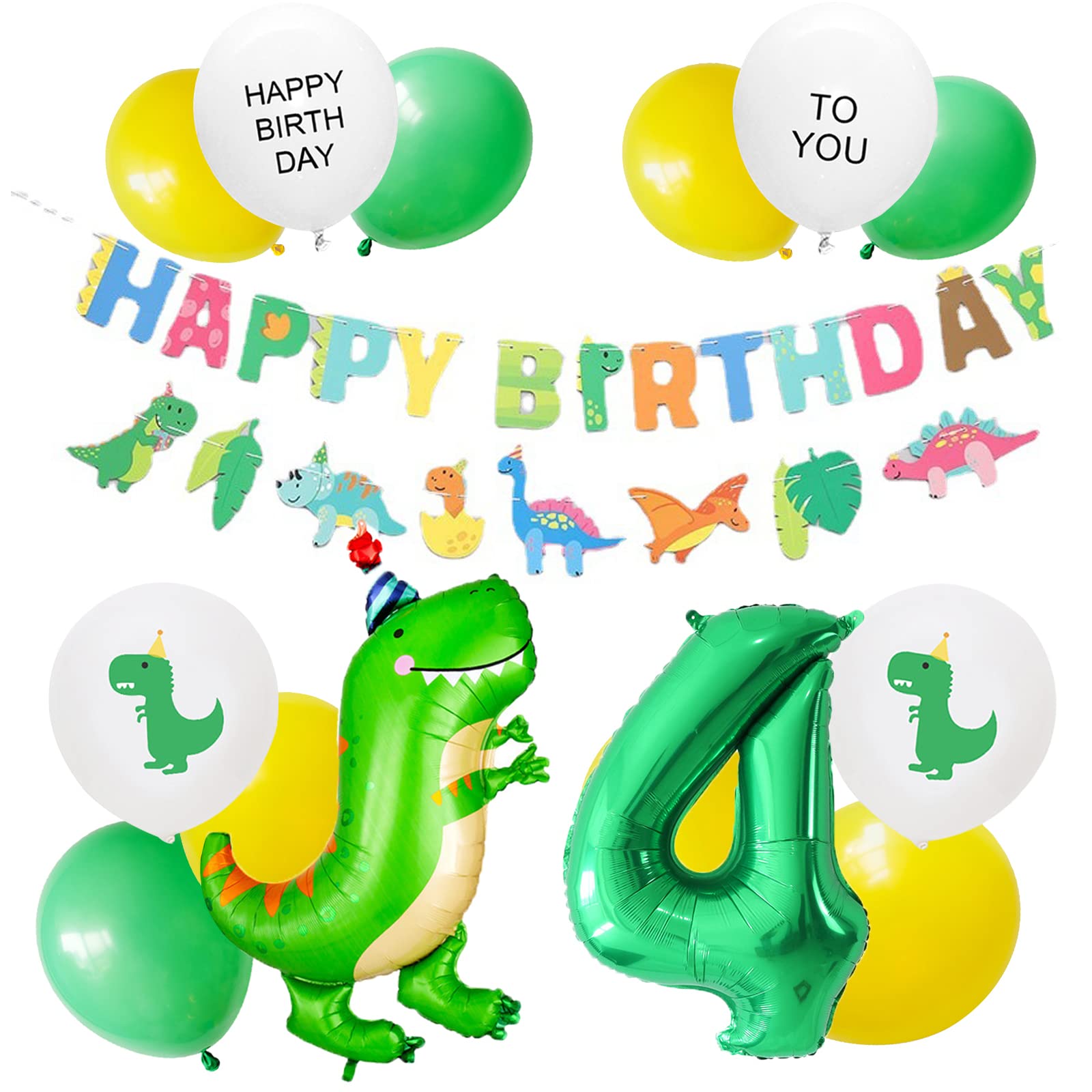 

Birthday Decorations Balloons Dinosaur Number 4 4 Years Old Number Birthday Party Decoration Set HAPPY BIRTHDAY Garland Simple Decoration Kids