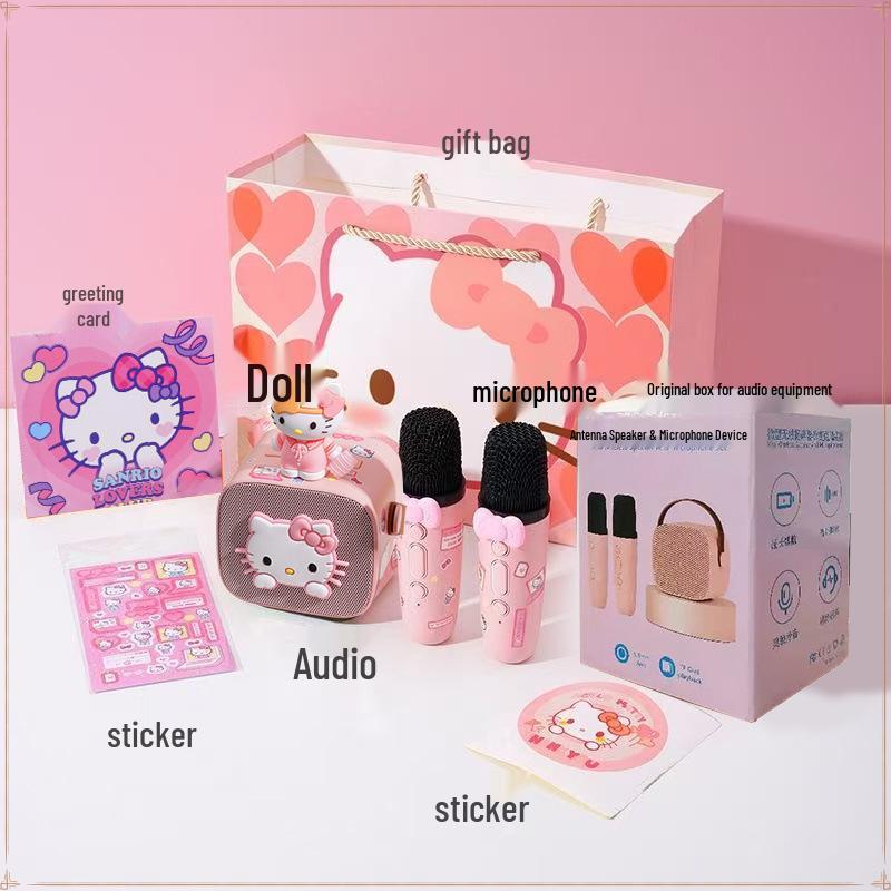 

Bluetooth-колонка та програвач платівок Hello Kitty: Милий дизайн кішки KT з мікрофоном - Ідеальний подарунок на день народження для дівчат та подруг