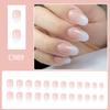 Gradient Press On Nail Almond Fake Nail Glossy Stick On Acrylic Nail Natural Omber Glues  On False Nail for Women Girls