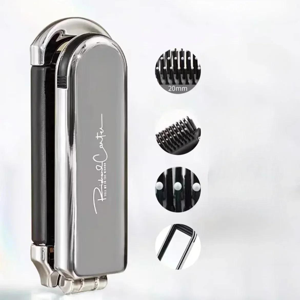 

Складная расческа с серебристым бантом и зеркалом, украшенная стразами, косметичка для путешествий, маленькая щетка для волос, инструменты для макияжа