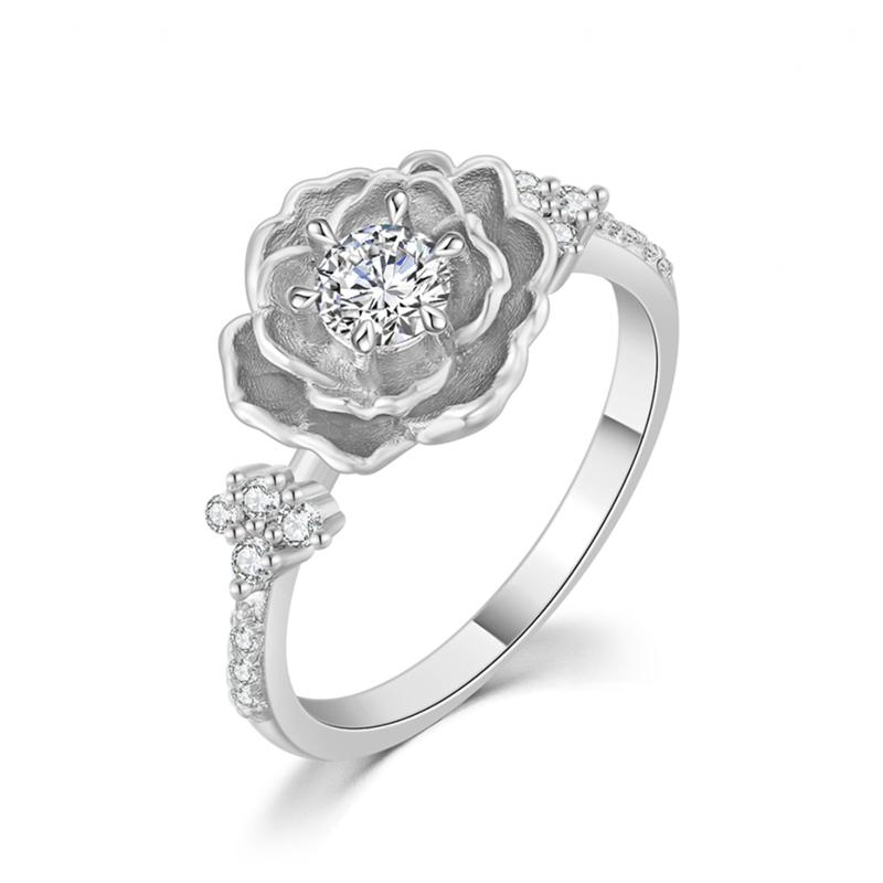 

Gold Color Crystal Flower Rings for Women Korean Fashion Aesthetic Zircon Teen Girl Gift Wedding Bride Jewelry Dropshipping R744 5